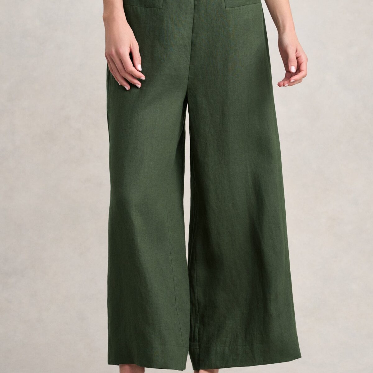 7/8th French Linen Pant - Dark Khaki