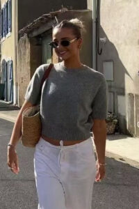 Short Sleeve Knit Top