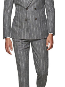 Retro Classic Striped Pocket Suit Pants