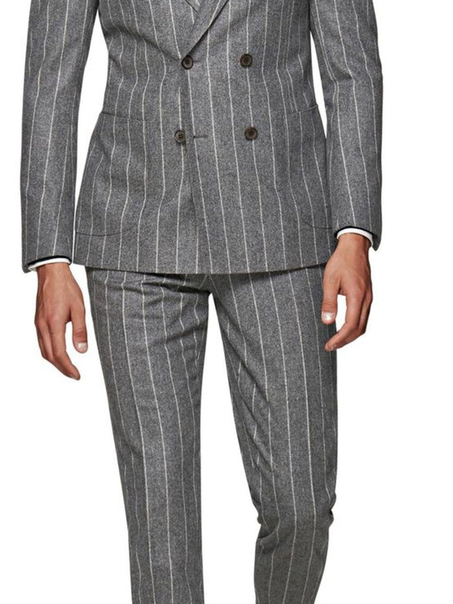 Retro Classic Striped Pocket Suit Pants